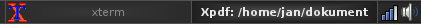 Taskbar button with default Xpdf title